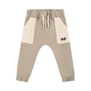 Spodnie bawełniane beżowe z kieszeniami z białego wafelka Dear Sophie