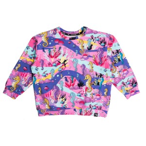 Bluza bawełniana oversize Koniki morskie różowa Mullido