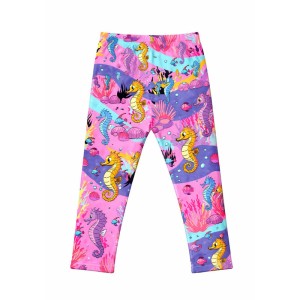 Leginsy bawełniane Konik morski różowe Mullido