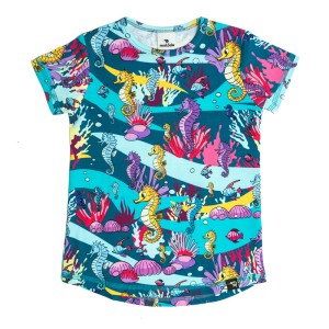 Koszulka z krótkim rękawem bawełniana Konik morski turkusowa  Mullido