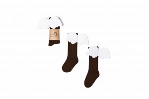 Podkolanówki bawełniane dziecięce aniołki czekoladowe Mama's Feet