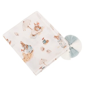 Otulacz bambusowy 120x100 St Tropez niebieski Samiboo