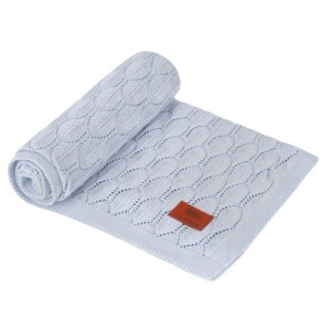 Kocyk bambusowy ażurowy błekitny 80x100 Samiboo