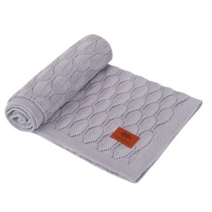 Kocyk bambusowy ażurowy szary 80x100 Samiboo