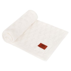 Kocyk bambusowy ażurowy śmietankowy 80x100 Samiboo