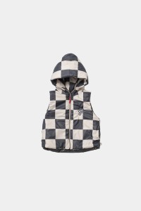 Kamizelka przejściowa kratka biało - szara Booso