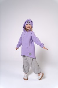 Płaszczyk dziecięcy zapinany z kapturem Lou liliowy Rosie&Lou