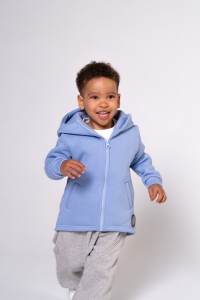 Płaszczyk dziecięcy zapinany z kapturem Lou błękitny Rosie&Lou