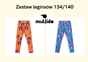 Zestaw dwóch par leginsów leniwce i papugi 134/140 Mullido