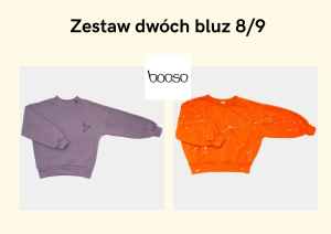 Zestaw dwóch bluz fioletowa i pomarańczowa 8/9 Booso