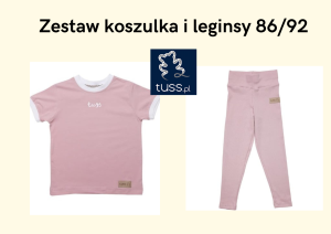 Zestaw koszulka różowa i leginsy różowe 86/92 Tuss