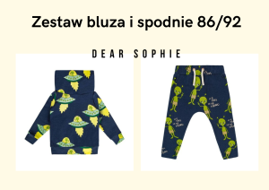 Zestaw bluza Ufo i spodnie Alien granatowe 86/92 Dear Sophie  