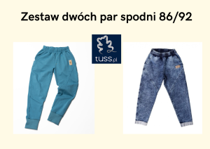 Zestaw spodni klasycznych niebieskich i jeansowych niebieskich 86/92 Tuss