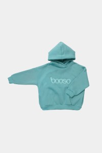 Bluza bawełniana z kapturem Wide miętowa 105 Booso