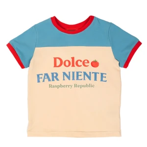 Koszulka z krótkim rękawem bawełniana Dolce Far Niente beżowa Raspberry Republic