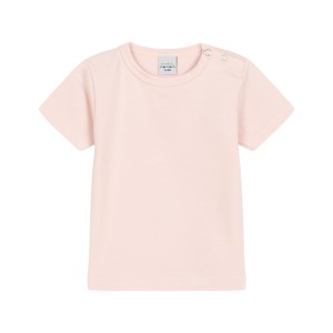 Różowa bawełniana koszulka niemowlęca z krótkim rękawem NImbou