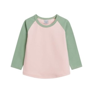 Koszulka bawełniana z długim rękawem różowo-zielona Nimbou