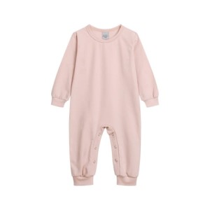 Rampers bawełniany z długim rękawem różowy Nimbou