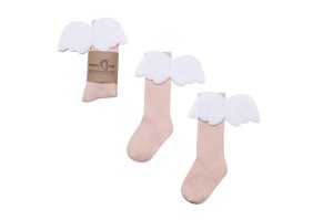 Podkolanówki bawełniane dziecięce aniołki biszkoptowe Mama's Feet