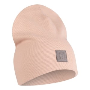 Czapka bawełniana prosta prążek - jasnobeżowa Misgatos