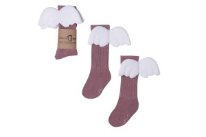 Podkolanówki bawełniane dziecięce aniołki wrzosowe Mama's Feet