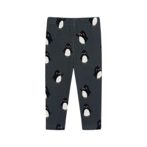 Leginsy niemowlęce bawełniane Pingwin czarny Nimbou 