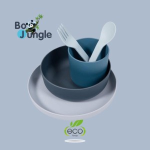 Zestaw naczyń z bioplastiku - 5 elementów niebieski Bojungle
