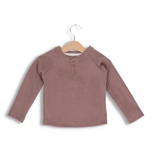 Koszulka z długim rękawem prążek bawełna Ametyst Henley Jo&Co