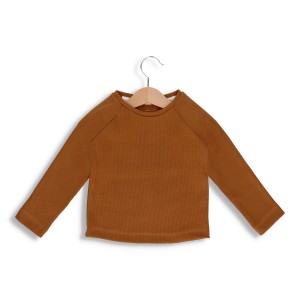 Koszulka z długim rękawem prążek bawełna Cynamon Raglan bez guzików Jo&Co