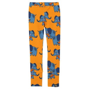 Leginsy bawełniane karmelowe słoniki Kukukid