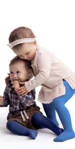 Rajstopy Puchatki niemowlęce niebieskie Jeans