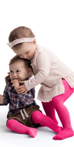 Rajstopy wiskozowe Puchatki niemowlęce malinowe Knittex 