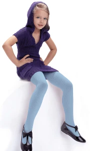 Rajstopy wiskozowe Agatka niebieskie Baby Blue Knittex