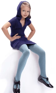 Rajstopy wiskozowe Agatka niebieskie Pacyfic Knittex