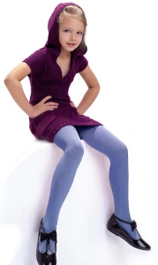 Rajstopy wiskozowe Agatka niebieskie Jeans Knittex