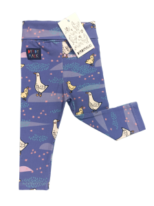 Leginsy bawełniane niemowlęce Gąski fioletowe Dyrdymałki