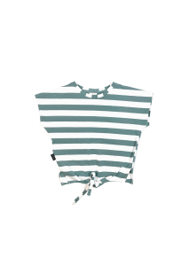 Koszulka z krótkim rękawem i wiązaniem w paski bawełniana morska Piudime