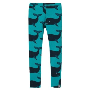 Leginsy bawełniane Wieloryby zielone Kukukid
