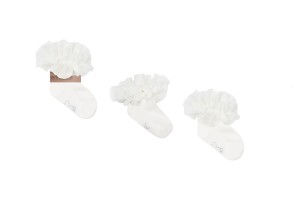 Skarpetki bawełniane dziewczęce Tutu Ecru Mama's Feet