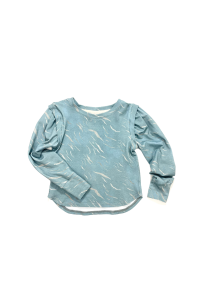 Koszulka z długim rękawem bawełniana niebieska Piudime