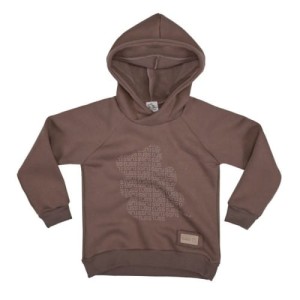 Bluza ocieplana bawełniana z kapturem brązowa Bear Tuss