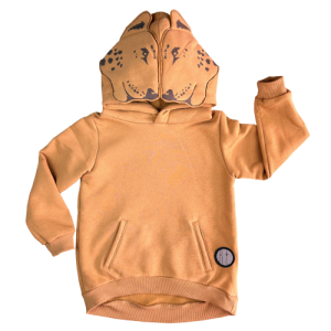 Bluza ocieplana bawełniana z kapturem Leo karmelowa Rosie&Lou