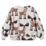 Bluza bawełniana beżowe łosie Kukukid