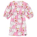 puffed sleeves dress pink swans.jpg