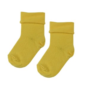 Skarpetki niemowlęce z bawełny organicznej żółte Krebo