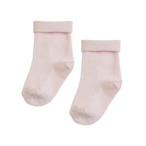 Skarpetki niemowlęce z bawełny organicznej jasnoróżowe Krebo