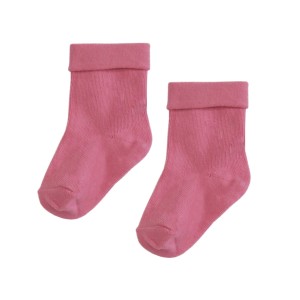 Skarpetki niemowlęce z bawełny organicznej różowe Krebo