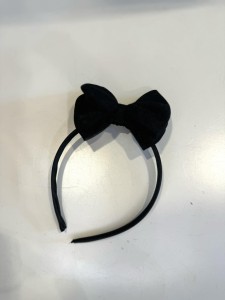 Opaska z potrójną kokardą czarna Manufaktura Falbanek