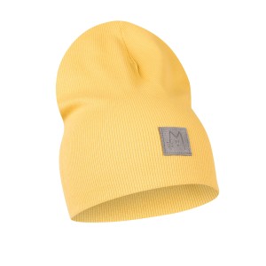 Czapka prosta prążek żółta bawełniana Misgatos