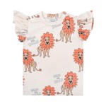 Koszulka z falbankami bawełniana Lew jasna Dear Sophie